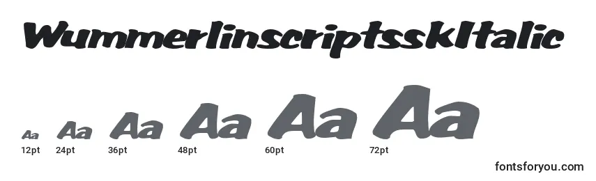 Размеры шрифта WummerlinscriptsskItalic