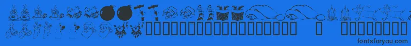 KrChristmasDings2004 Font – Black Fonts on Blue Background
