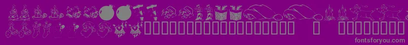 KrChristmasDings2004 Font – Gray Fonts on Purple Background