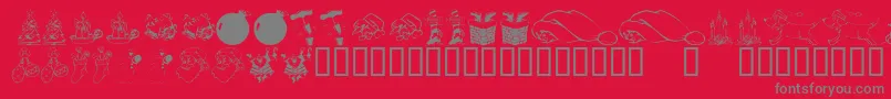 KrChristmasDings2004 Font – Gray Fonts on Red Background