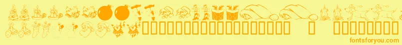 fuente KrChristmasDings2004 – Fuentes Naranjas Sobre Fondo Amarillo