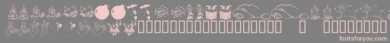 KrChristmasDings2004 Font – Pink Fonts on Gray Background