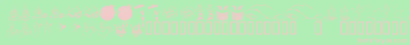 KrChristmasDings2004 Font – Pink Fonts on Green Background