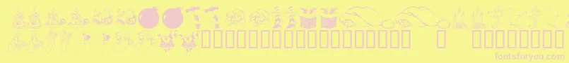 KrChristmasDings2004-Schriftart – Rosa Schriften auf gelbem Hintergrund