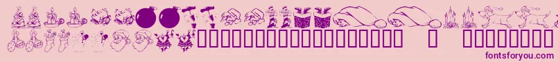 KrChristmasDings2004 Font – Purple Fonts on Pink Background