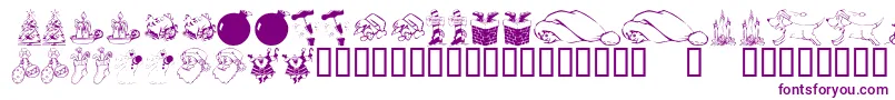KrChristmasDings2004 Font – Purple Fonts on White Background