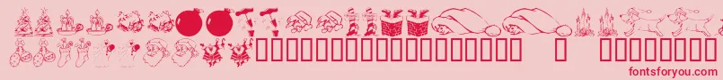KrChristmasDings2004 Font – Red Fonts on Pink Background
