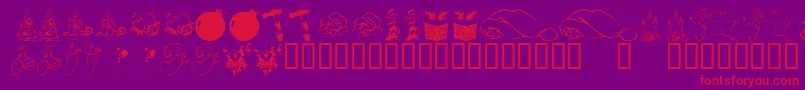 KrChristmasDings2004 Font – Red Fonts on Purple Background