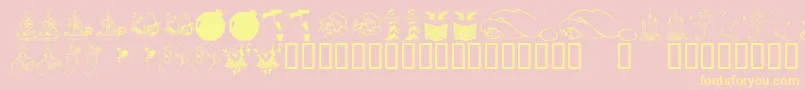 KrChristmasDings2004 Font – Yellow Fonts on Pink Background