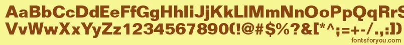 FoldmoderndbNormal Font – Brown Fonts on Yellow Background