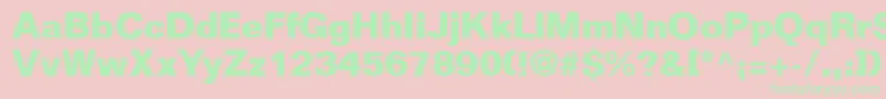 Fonte FoldmoderndbNormal – fontes verdes em um fundo rosa