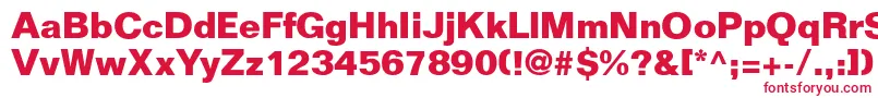 FoldmoderndbNormal-fontti – punaiset fontit valkoisella taustalla