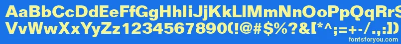 FoldmoderndbNormal Font – Yellow Fonts on Blue Background