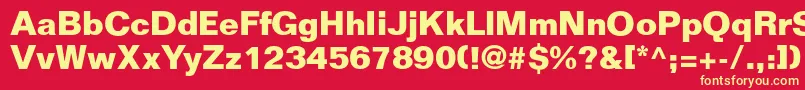 FoldmoderndbNormal Font – Yellow Fonts on Red Background