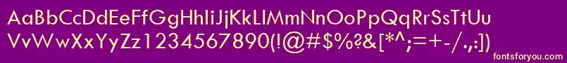 TwCenMt Font – Yellow Fonts on Purple Background