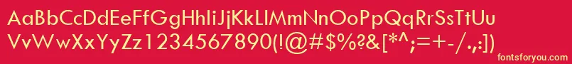 TwCenMt Font – Yellow Fonts on Red Background