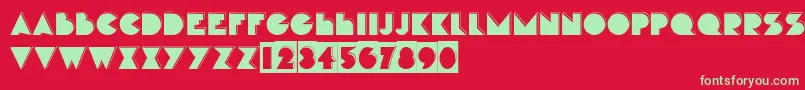 フォントHunt – 赤い背景に緑の文字