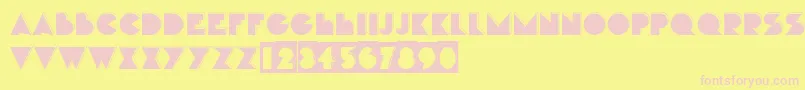 フォントHunt – ピンクのフォント、黄色の背景