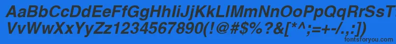 Шрифт HalvorsonBoldoblique – чёрные шрифты на синем фоне