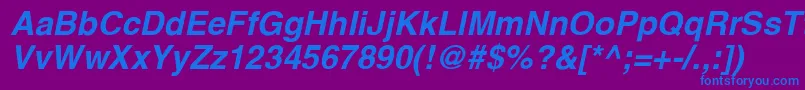 Шрифт HalvorsonBoldoblique – синие шрифты на фиолетовом фоне