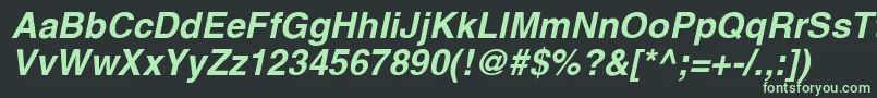 フォントHalvorsonBoldoblique – 黒い背景に緑の文字