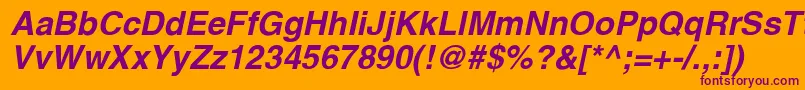 HalvorsonBoldoblique Font – Purple Fonts on Orange Background