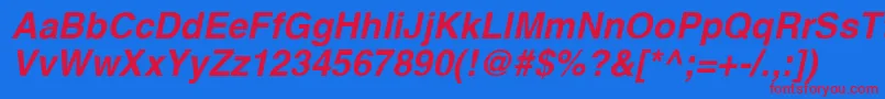 HalvorsonBoldoblique Font – Red Fonts on Blue Background