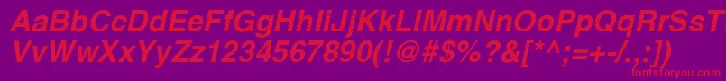 HalvorsonBoldoblique Font – Red Fonts on Purple Background