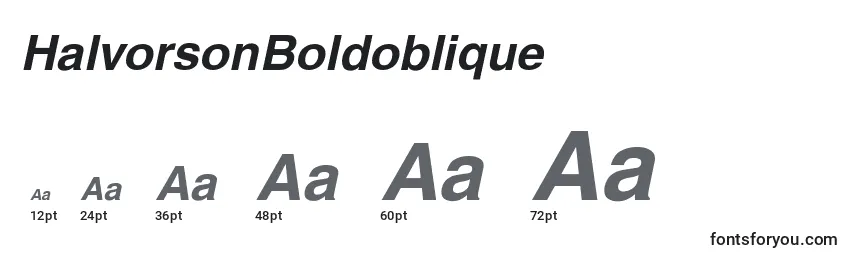 Размеры шрифта HalvorsonBoldoblique