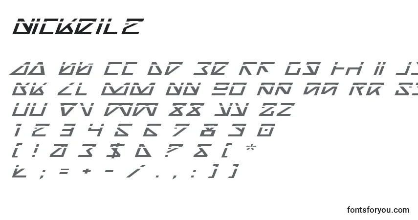 Шрифт Nickeil2 – алфавит, цифры, специальные символы