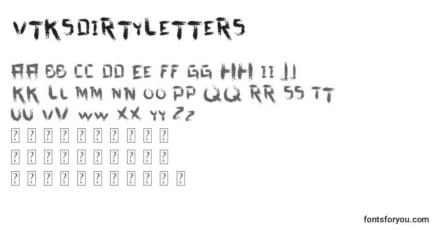 Schriftart VtksDirtyLetters – Alphabet, Zahlen, spezielle Symbole