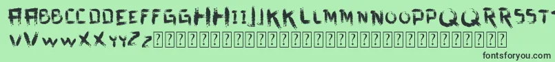 Fonte VtksDirtyLetters – fontes pretas em um fundo verde