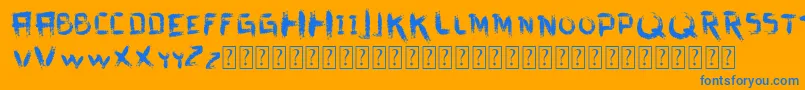 VtksDirtyLetters Font – Blue Fonts on Orange Background