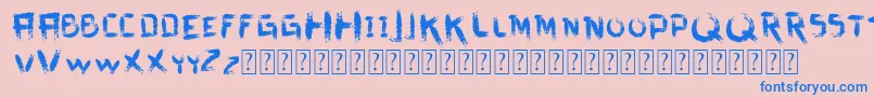 Więcej informacji o czcionce VtksDirtyLetters Czcionka VtksDirtyLetters – niebieskie czcionki na różowym tle