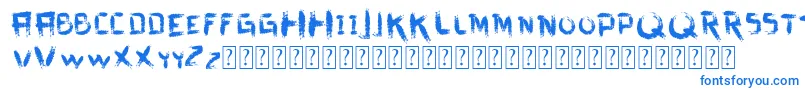 フォントVtksDirtyLetters – 青いフォント