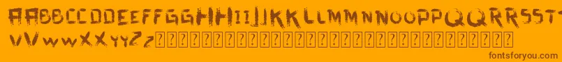 VtksDirtyLetters Font – Brown Fonts on Orange Background