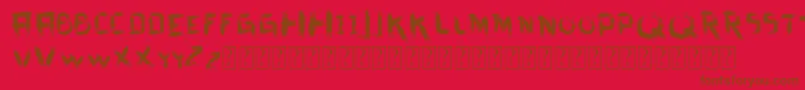 VtksDirtyLetters Font – Brown Fonts on Red Background