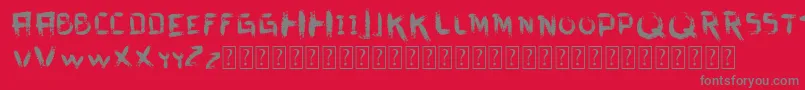 Weitere Informationen zur VtksDirtyLetters-Schriftart VtksDirtyLetters-Schriftart – Graue Schriften auf rotem Hintergrund