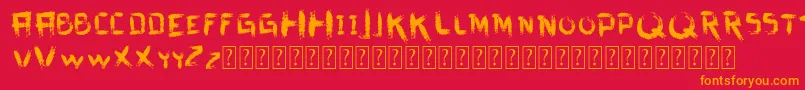 VtksDirtyLetters Font – Orange Fonts on Red Background