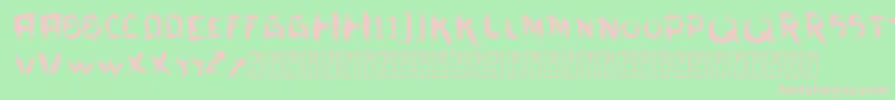 フォントVtksDirtyLetters – 緑の背景にピンクのフォント