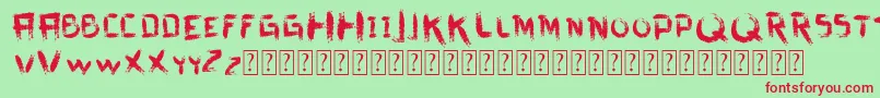 VtksDirtyLetters Font – Red Fonts on Green Background