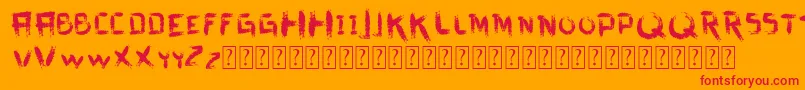 VtksDirtyLetters Font – Red Fonts on Orange Background