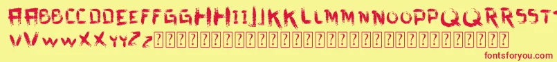 VtksDirtyLetters Font – Red Fonts on Yellow Background