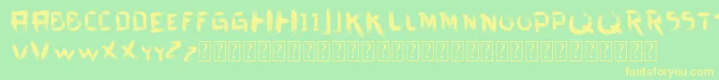 VtksDirtyLetters-Schriftart – Gelbe Schriften auf grünem Hintergrund