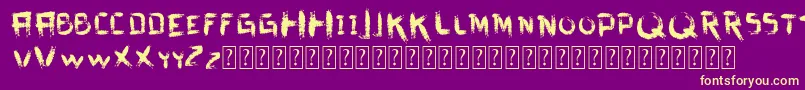 VtksDirtyLetters Font – Yellow Fonts on Purple Background