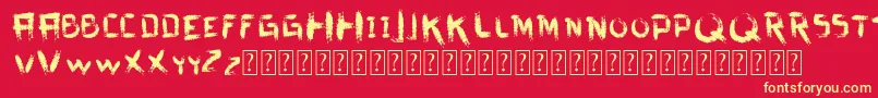 フォントVtksDirtyLetters – 黄色の文字、赤い背景