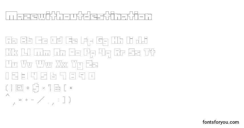 Schriftart Mazewithoutdestination – Alphabet, Zahlen, spezielle Symbole