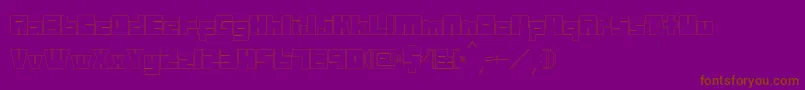 Mazewithoutdestination-Schriftart – Braune Schriften auf violettem Hintergrund