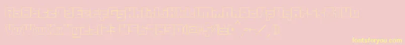 Mazewithoutdestination-Schriftart – Gelbe Schriften auf rosa Hintergrund