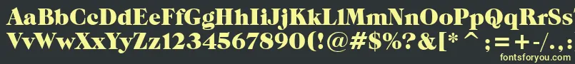 フォントGrouchBt – 黒い背景に黄色の文字